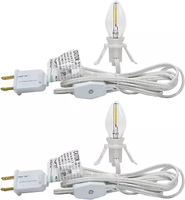 Konictom 6Ft Accessory Cord With One LED Light Bulb UL Listed White Cord With O • $19.87