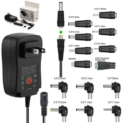 12W/30W AC/DC Adapter 3V-12V Adjustable Power Supply Universal Adaptor Charger • $14.98