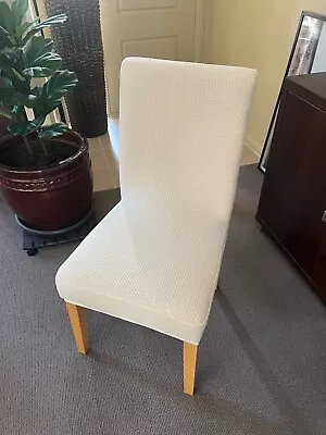 Set Of 8 Suede Dining Chairs With Washable Covers Over The Top - Used • $240