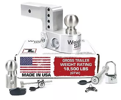 $379 • Buy Weigh Safe WS4-2.5-SET Adjustable 4  Drop Hitch 2.5  Receiver W/ Lock Set