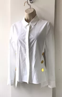 NEW M&S Autograph White Cotton Tailored Shirt Blouse UK 6 RRP £35 • £10.80