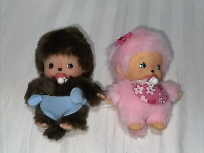 LOT OF 2 BEBICHHICHI BABY Toddler  Set Sekiguchi Monchhichi Monkey Doll Toy • $79.99