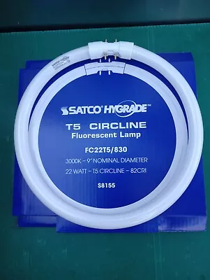 Satco S8155 T5 Circline Fluorescent Lamp FC22T5/830 3000K 9  22 Watt 82CRI • $9.95