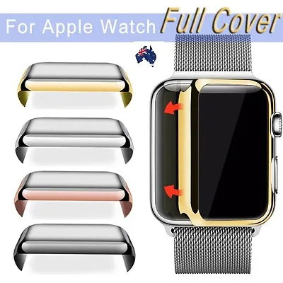 $7.16 • Buy Apple Watch 38/42mm Full Body Case Cover & Built-in Glass Screen Protector