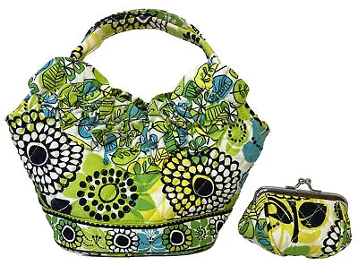 Vera Bradley Mini Tote And Coin Purse Lot Limes Up Retired Pattern Green Teal • $19.97