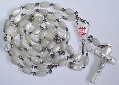 Vintage MOP Mother Of Pearl Bead Crucifix Rosary Jerusalem • $75