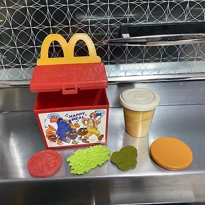 Vintage Fisher Price Fun With Food 1989 McDonalds Happy Meal Cup Hamburger Bun + • $39.99