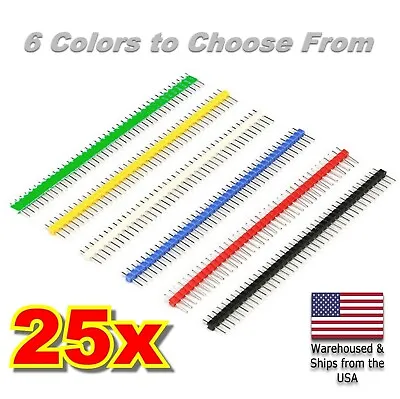 25PCS 40Pin 2.54mm Single Row Straight Male Pin Header Strip For PCB Arduino • $5.25