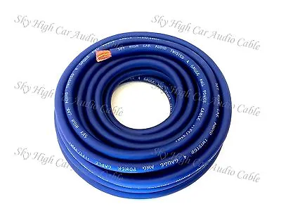 4 Gauge AWG BLUE Power Ground Wire Sky High Car Audio Sold By The Foot GA Ft  • $1.25