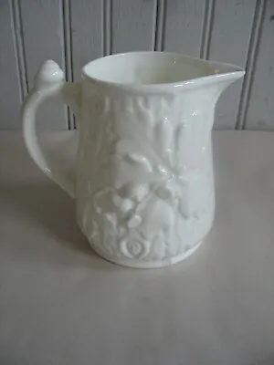 MINTON White Bone China 4 1/2  Cream Jug Pitcher Oak Leaves Acorns OA2215 Emboss • $28