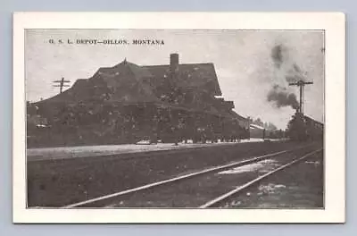 OSL Railroad Depot DILLON Montana ~ Antique Train Station Postcard ~1910s • $19.99