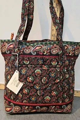 NWT  Vera Bradley Villager Tote Colette Black Purse Handbag Retired USA NEW! • $47.99