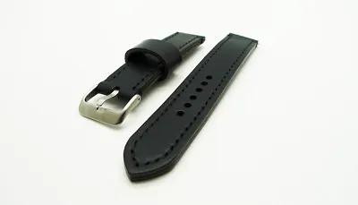 £22 • Buy Italian Leather Watch Strap- Black: 18 To 24 Mm. Handmade In The UK.
