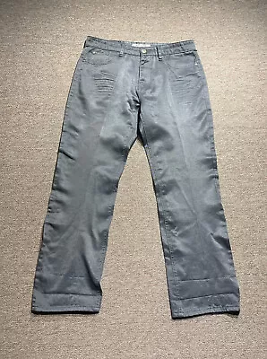 Old Skool Jeans Mens 34 Gray Denim Metallic Straight Leg Streetwear Pants 34x30 • $19.46