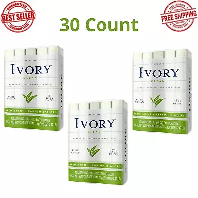 PACK OF 3 Ivory Bar Soap Aloe Scent 4.0 Oz 10 Count Body Soaps All Skin Type • $22.99