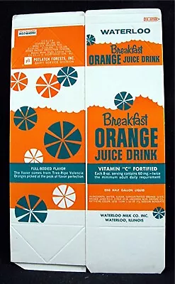 Waterloo Milk Co Orange Juice 1/2 Gallon Unused Waxed Container Waterloo Ill • $12.99