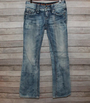 $44.99 • Buy ROCK REVIVAL Women's ALANIS Size 27 Bootcut Acid Washed Blue Denim Jeans