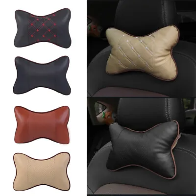 $4.33 • Buy Car Neck Pillows Pu Leather Head Support Protector Headrest Backrest Cushion ❤Y