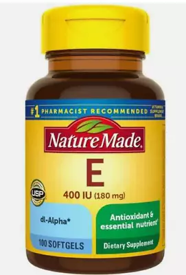 Nature Made Vitamin E (Dl Alpha) 400 IU (180 Mg) 100 Softgels Ex 11/28 • $10.98