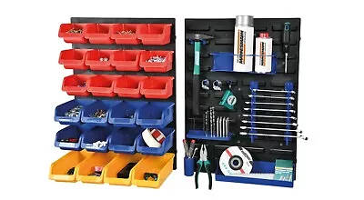 Mannesmann Wall Mounted Tool Organizer 43 Pcs. Set / Tool Rack / Bins / Storage  • £27.99