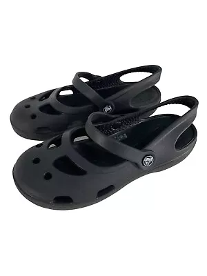 £13.04 • Buy CROCS Sandals Junior Shayna With Heel Strap J-1 Black