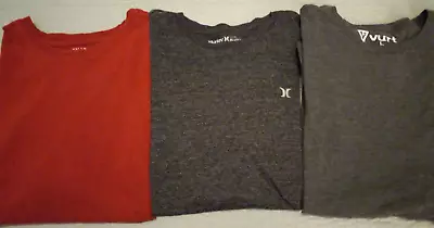 Lot Of 3 Men's Large Solid Color T Shirts Hurley Vurt Falls Creek Mixed Lot • $12.50