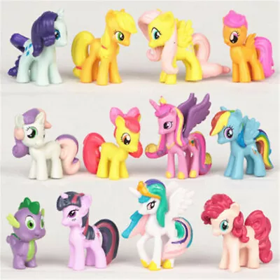 My Little Pony Figures Toys Mini Unicorn Fluttershy Rainbow Dash 12PC Bundle Set • £7.29