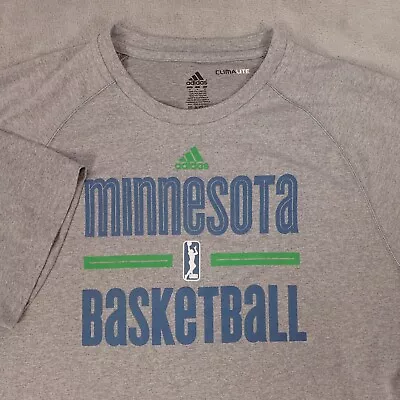 Minnesota Lynx Shirt Adult Medium Gray Adidas Basketball Climalite WMBA • $14.99