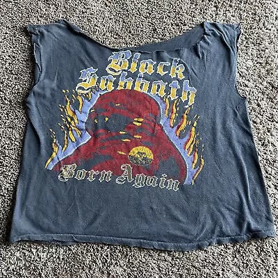 Vintage 80s Original BLACK SABBATH Born Again Rock Concert T Shirt Thrashed M/L • $137
