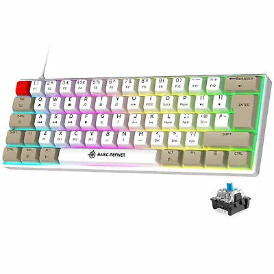 $58.29 • Buy 60% Mechanical Gaming Keyboard Dye Sublimation PBT Keycap RGB Backlit Red Switch