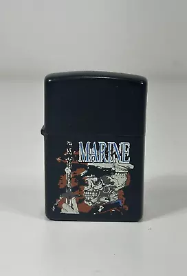 1994 Zippo Lighter ~ Black USMC United States Marines ~ Made In USA • $34.89