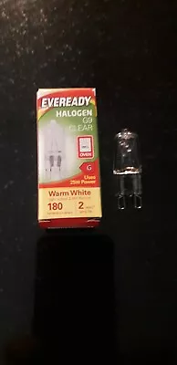 1 X Eveready G9 Oven Capsule Bulb Appliance 25w 240v Halogen Dimmable 2year Life • £2.80