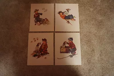 Norman Rockwell Prints Set Of 4 “BOY AND HIS DOG” FOUR SEASONS 8X 10  Unframed • $20