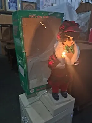 1988 TELCO Motionette Animated Christmas 19” Caroler Cap Hat Light Candle • $32