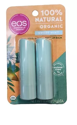 Eos Organic Lip Balm-Sweet Mint Twin Pack .14oz Each • $8.87