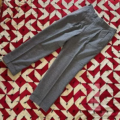 Vintage Gray Polyester Dress Pants Mens 33 X 31 As Is Worn Flaws Disco • $10