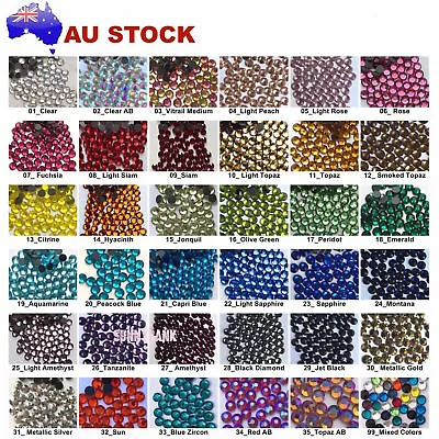 Bulk Pack DMC HotFix SS16 SS20 SS30 Iron On Rhinestone Crystal Flat Back Hot Fix • $33.49