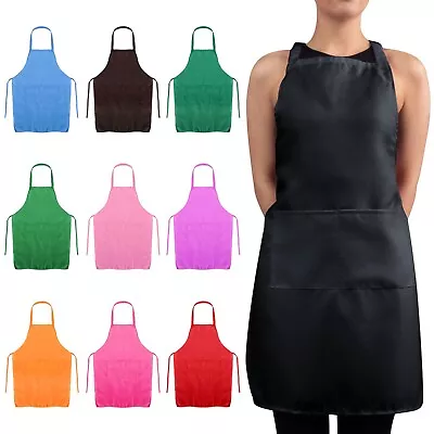 Unisex Adults & Kids Apron Two Pockets Men's Women's Cooking Baking Catering • £4.99