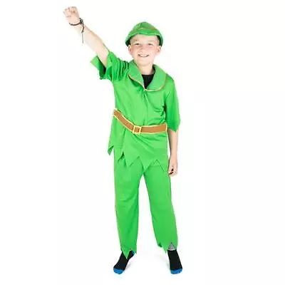 Child Kids Peter Pan Robin Hood Fancy Dress Book Week Costume Party Green • $29.95