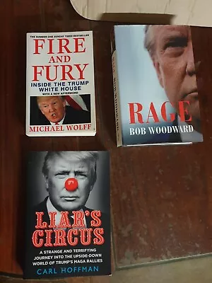 Bulk Lot X3 Trump Donald Trump Books Liar's Circus + Fire And Fury + RAGE  • $39