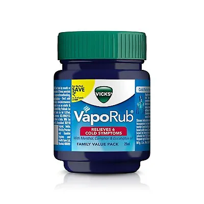 2x Vicks VapoRub Cough Suppressant Chest Throat Topical Analgesic Ointment 25 Ml • $8.65