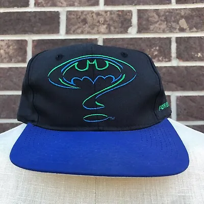 Vintage 1994 Batman Forever Riddler Movie Promo DC Comics Black Snapback Hat Cap • $54.69