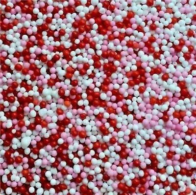 £1.99 • Buy Red Pink And White Matt 100s & 1000s Cupcake / Cake Decoration Sprinkles Toppers