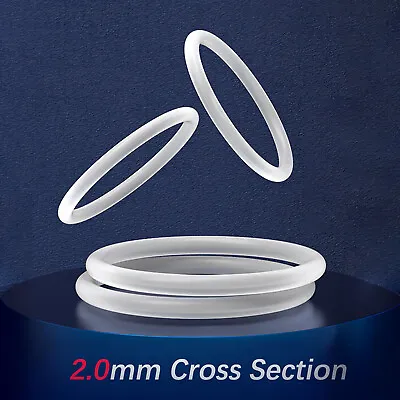 2.0mm Cross Section O Rings Pack Of 10 Silicone Rubber Seals Various Sizes White • £1.55