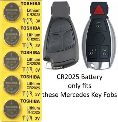 Remote Key Fob Battery For MERCEDES Key Fob & Smart Key - TOSHIBA CR2025 5 PKG • $8.39
