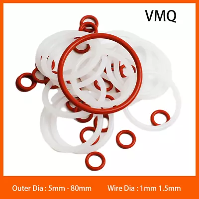 1mm 1.5mm Cross Section O Rings O Ring VMQ Silicone Food Grade Seals Ring Gasket • $3.51