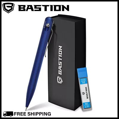 BASTION MECHANICAL PENCIL 0.7MM Blue Aluminum Body Bolt Action Drafting Drawing • $40.99