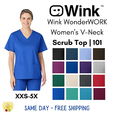 Wink WonderWORK Women's V-Neck Scrub Top | 101 • $19.98