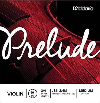 D'Addario Prelude Violin Single E String 3/4 Scale Medium Tension • $8.49