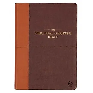 The NLT Spiritual Growth Bible Brown & Tan Faux Leather • $70.04